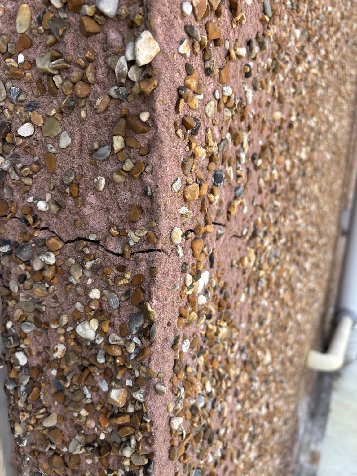 Horizontal cracking through an external wall finish