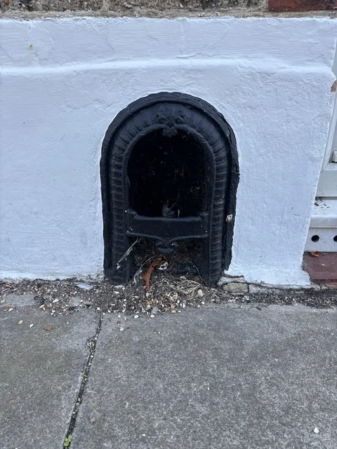 Historic cast-iron boot scraper at an 1880s Southsea terrace