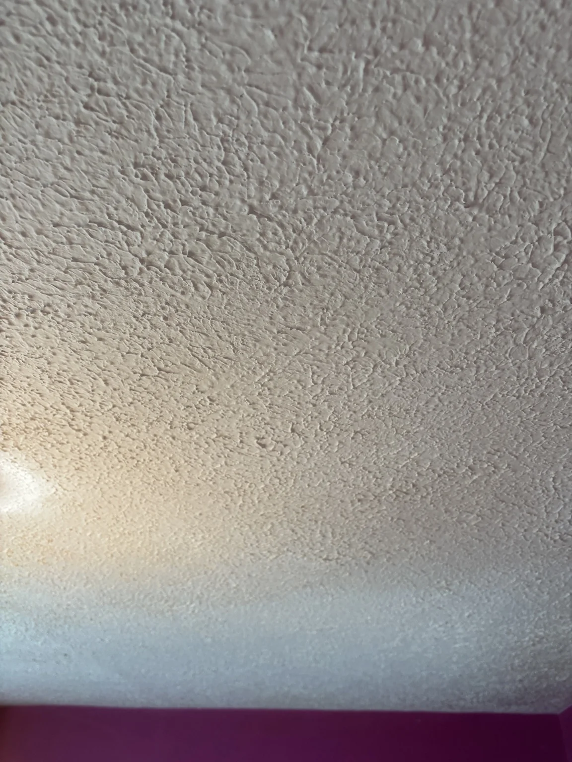 Textured coating to a plasterboard ceiling